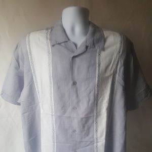 Cubavera mens short sleeve bowling shirt